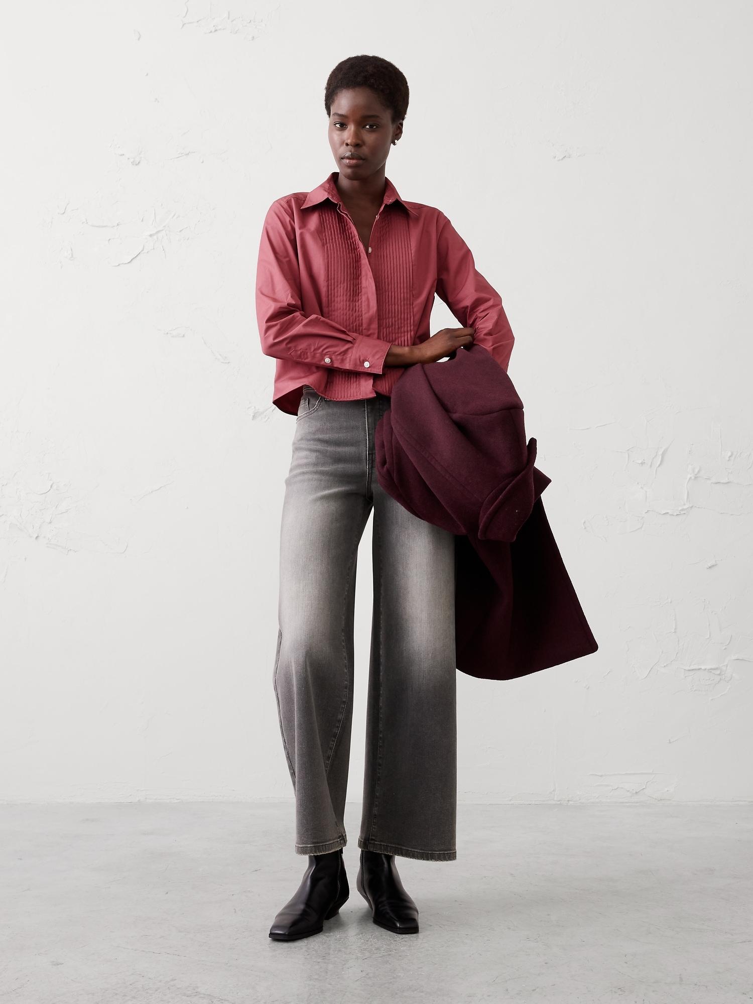 refined pleated shirt