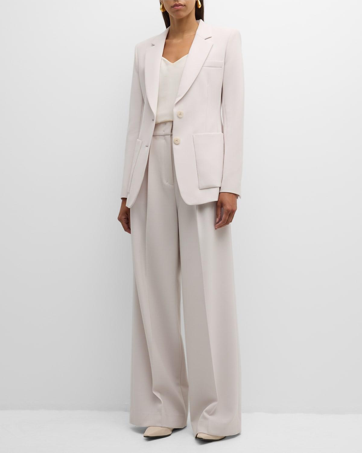 refreshing ambition pleated wide-leg pants