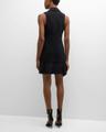 regan sleeveless pleated-skirt blazer mini dress
