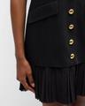 regan sleeveless pleated-skirt blazer mini dress