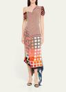 regenerated silk scarves long fitted dress