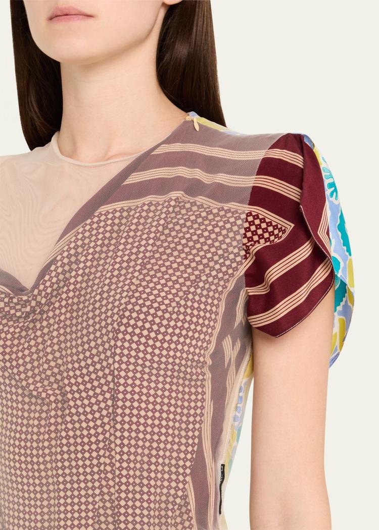 regenerated silk scarves long fitted dress