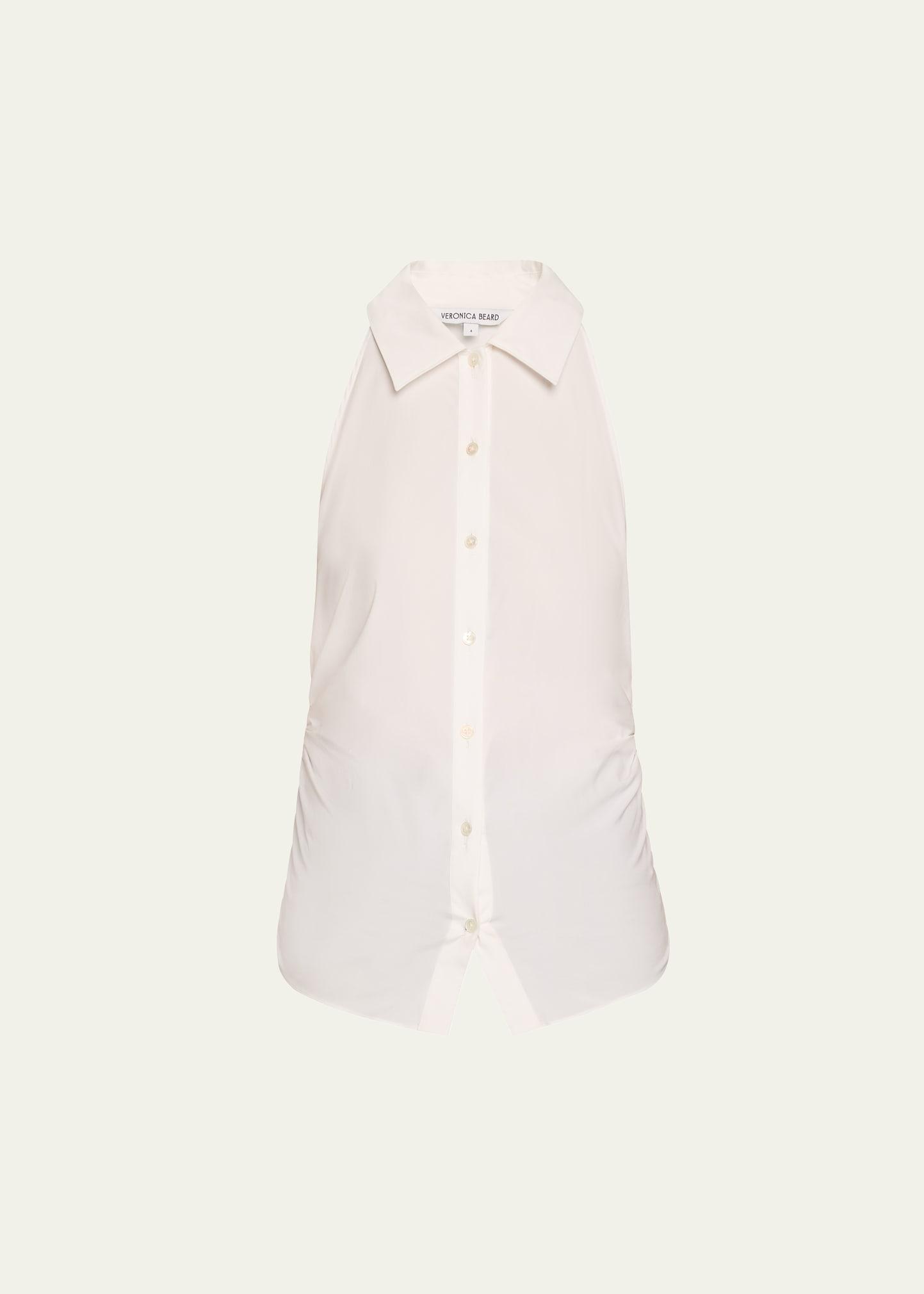 regina sleeveless button-front shirt