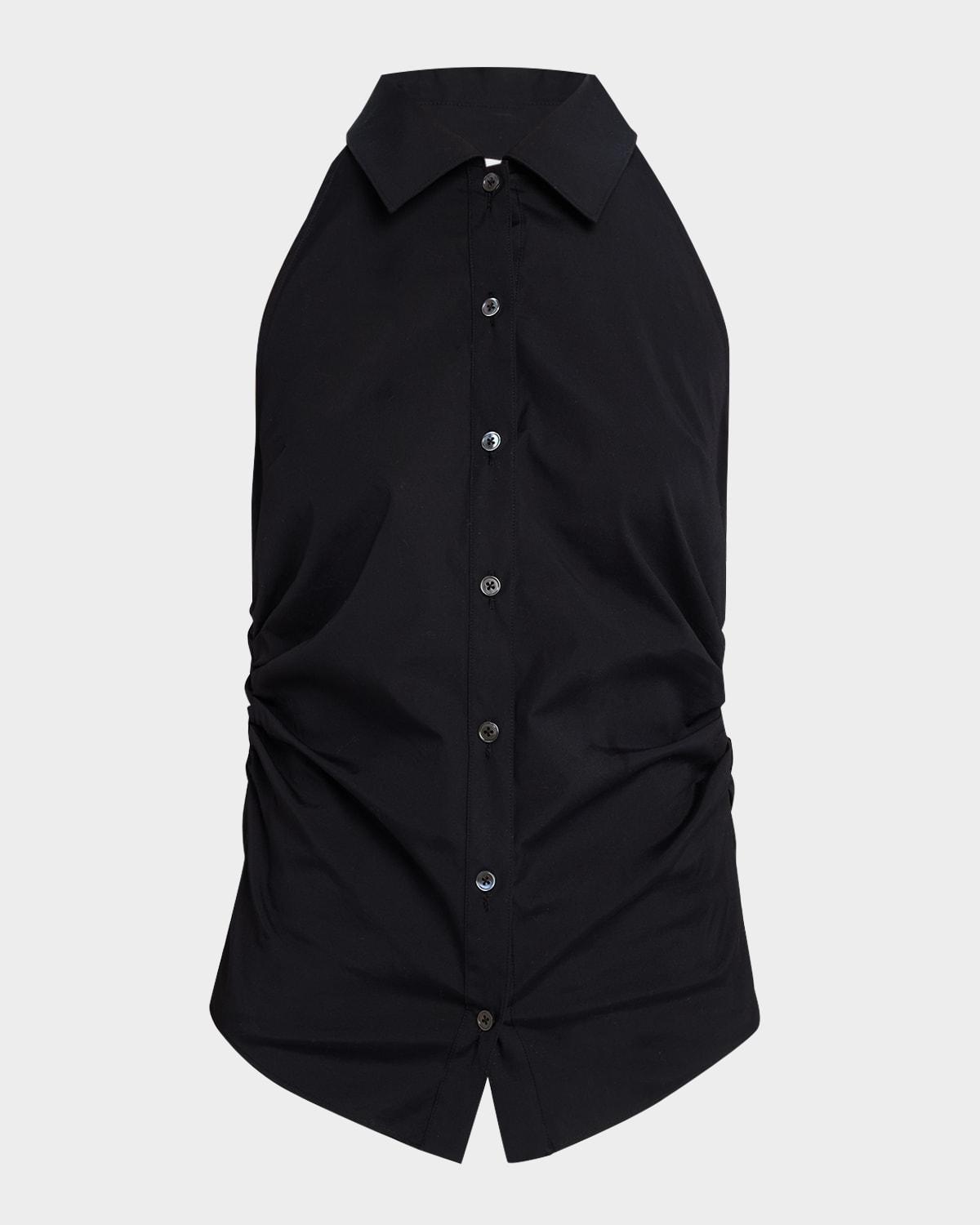 regina sleeveless button-front shirt