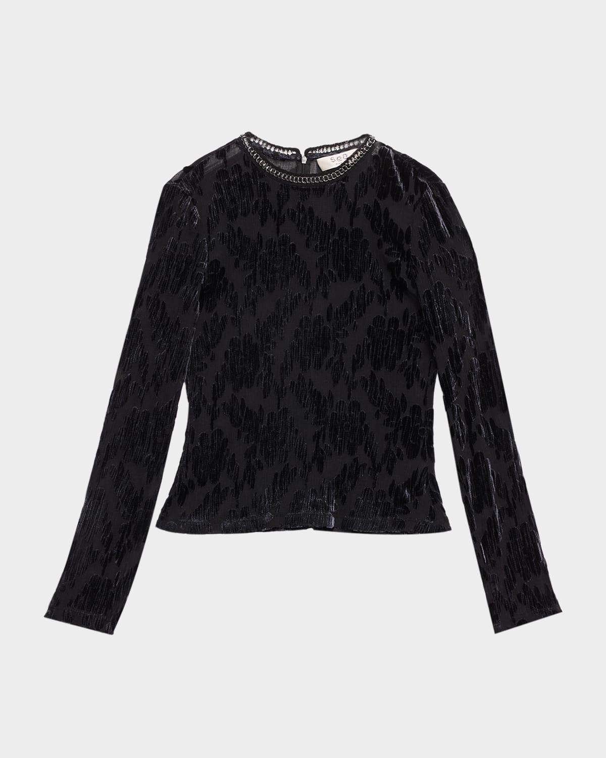 regine long-sleeve burnout top
