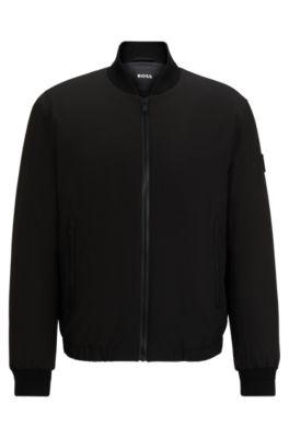 regular-fit jacket in bi-stretch fabric- black men's casual jackets