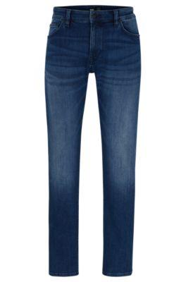 regular-fit jeans in blue coolmax denim- dark blue men's jeans