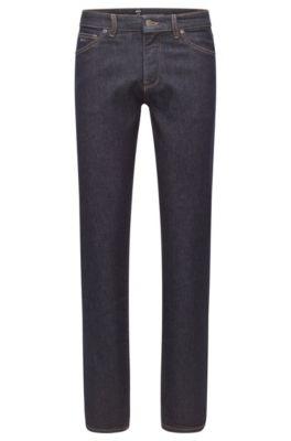 regular-fit jeans in dark-blue comfort-stretch denim- dark blue men's jeans