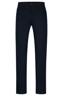 regular-fit jeans in satin stretch denim- dark blue men's jeans