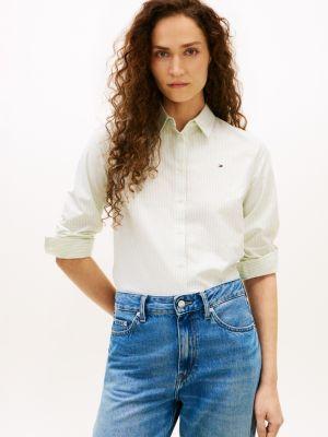regular fit stripe stretch oxford shirt