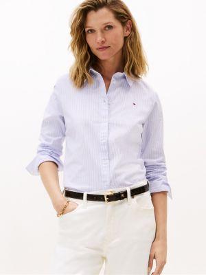 regular fit stripe stretch oxford shirt