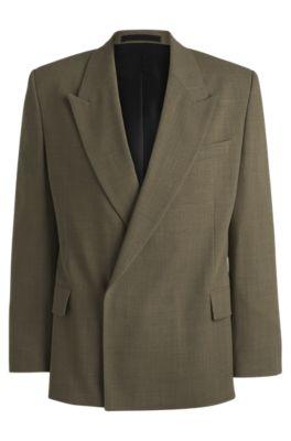 regular-fit suit jacket in melange wool- light green men's sport coats