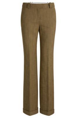 regular-fit trousers in herringbone stretch fabric- patterned women's formal pants