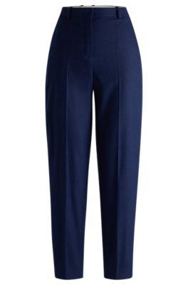 regular-fit trousers in stretch cloth with tapered leg- light blue women's formal pants