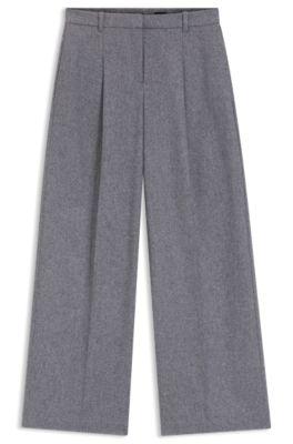 regular-fit trousers in stretch-cotton twill- dark blue women's formal pants