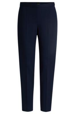 regular-fit trousers with front crease- dark blue women's formal pants