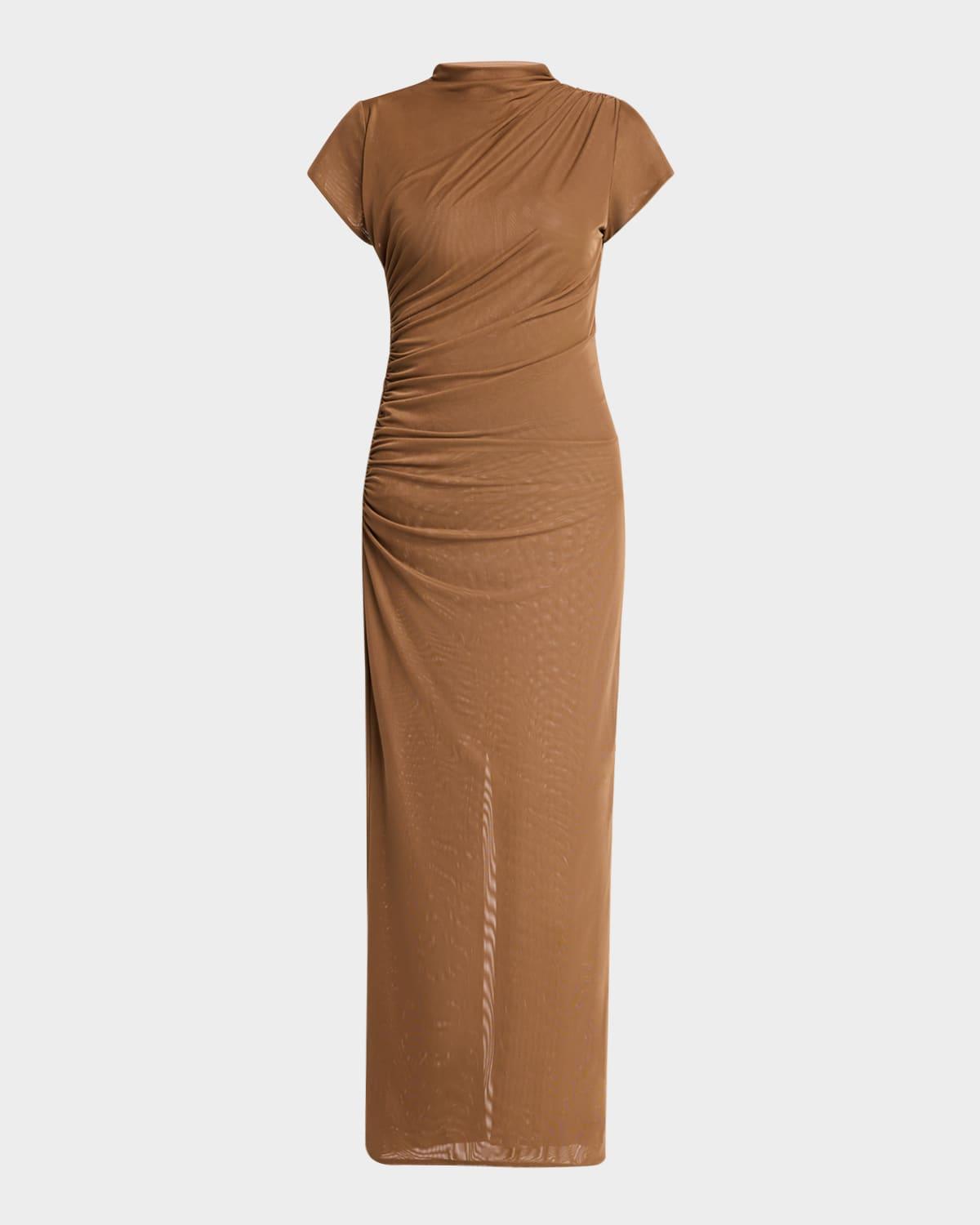 reign gathered midi dress