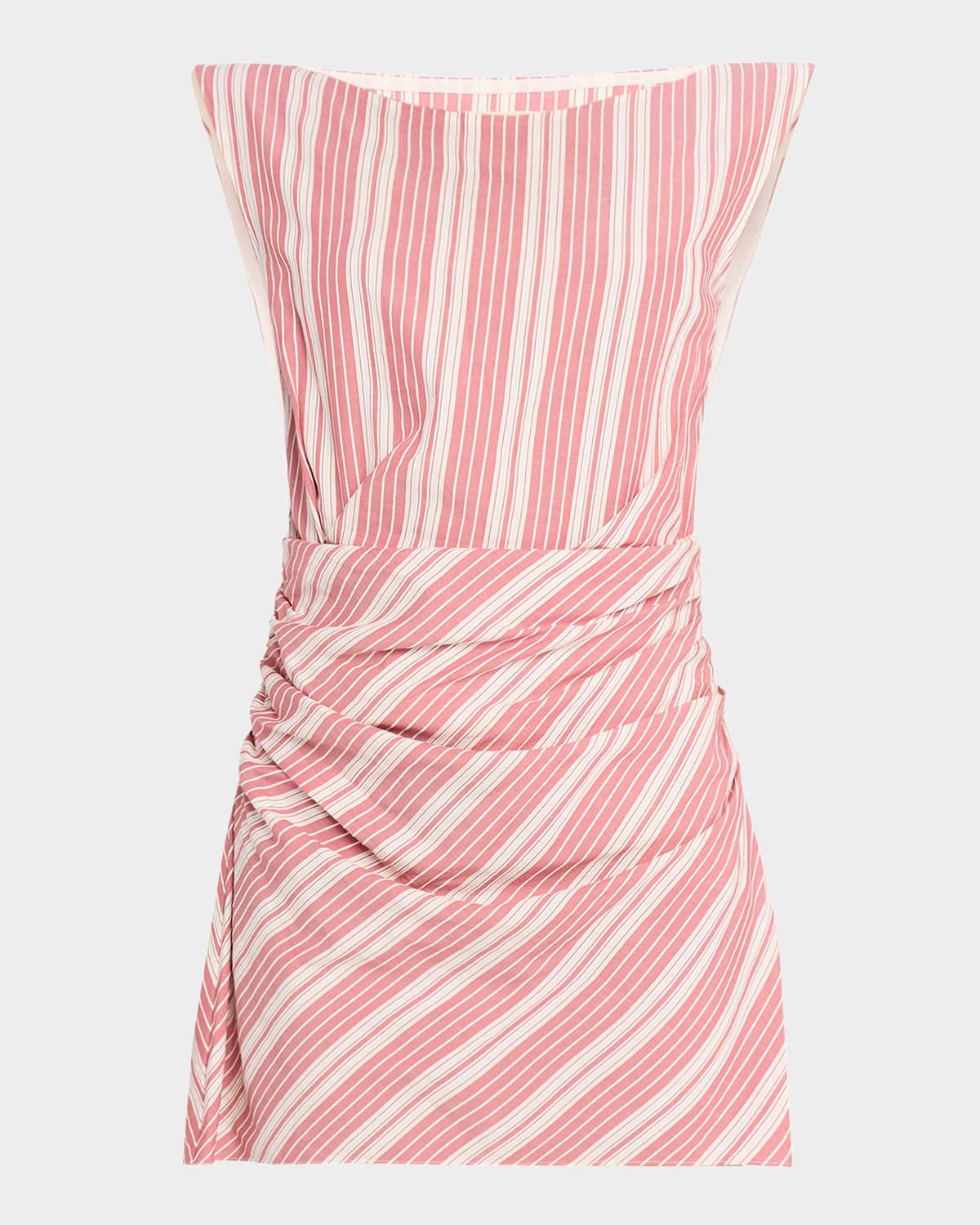 reign stripe draped mini dress