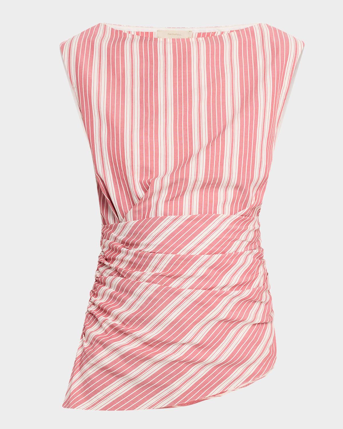 reign striped boat-neck top