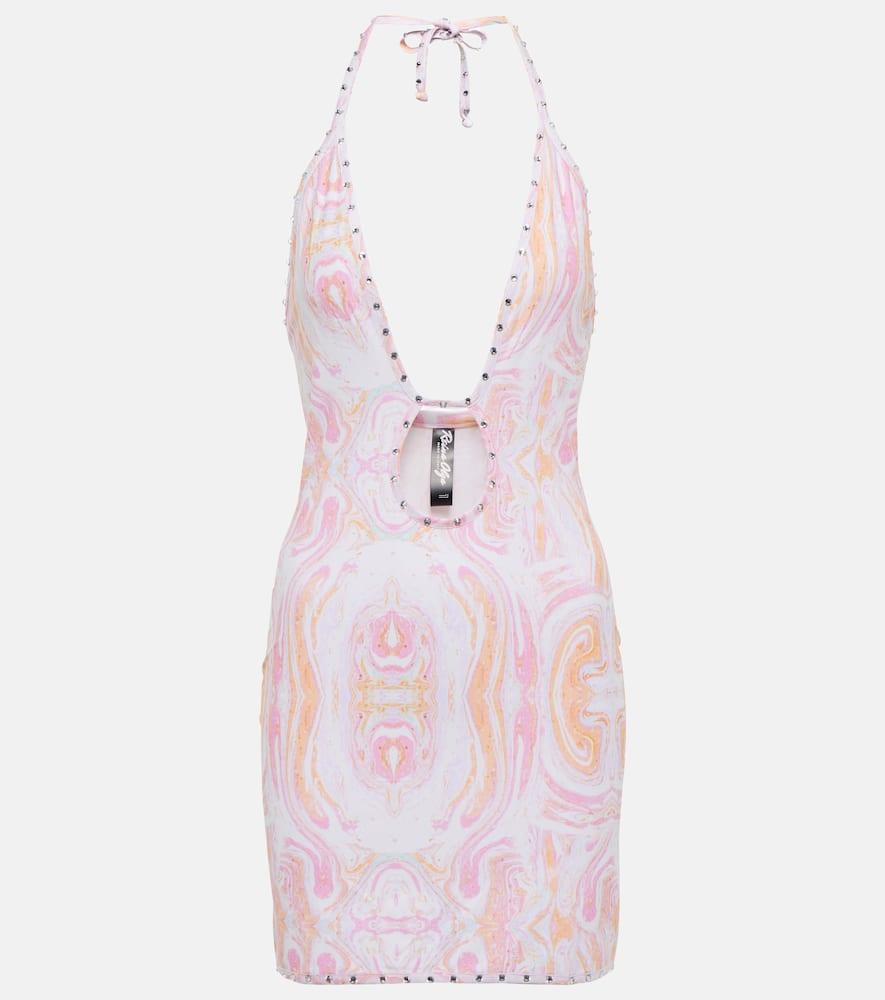 reina olga cutout printed minidress