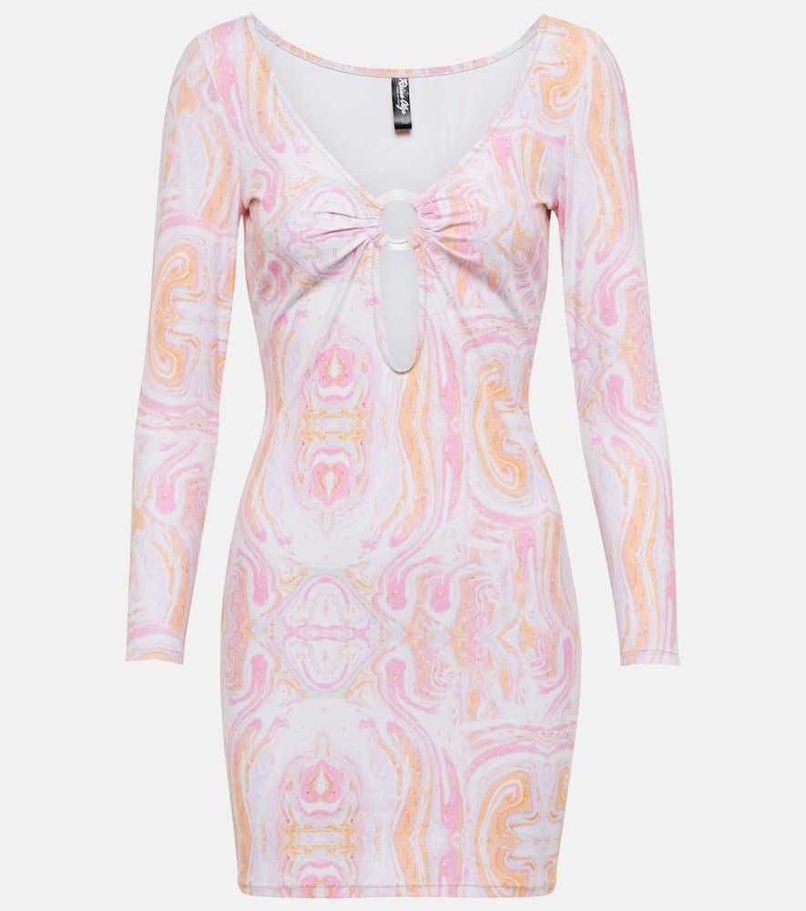 reina olga duke printed cutout minidress