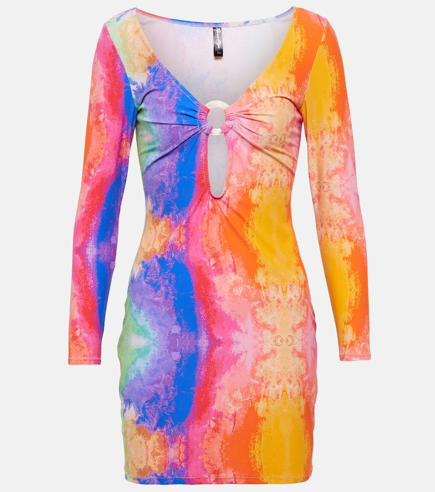 reina olga duke printed cutout minidress