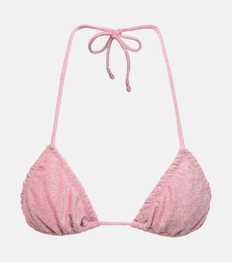 reina olga guia lurex triangle bikini top