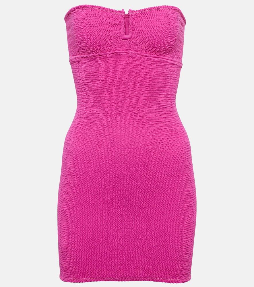 reina olga la sciura textured bandeau minidress
