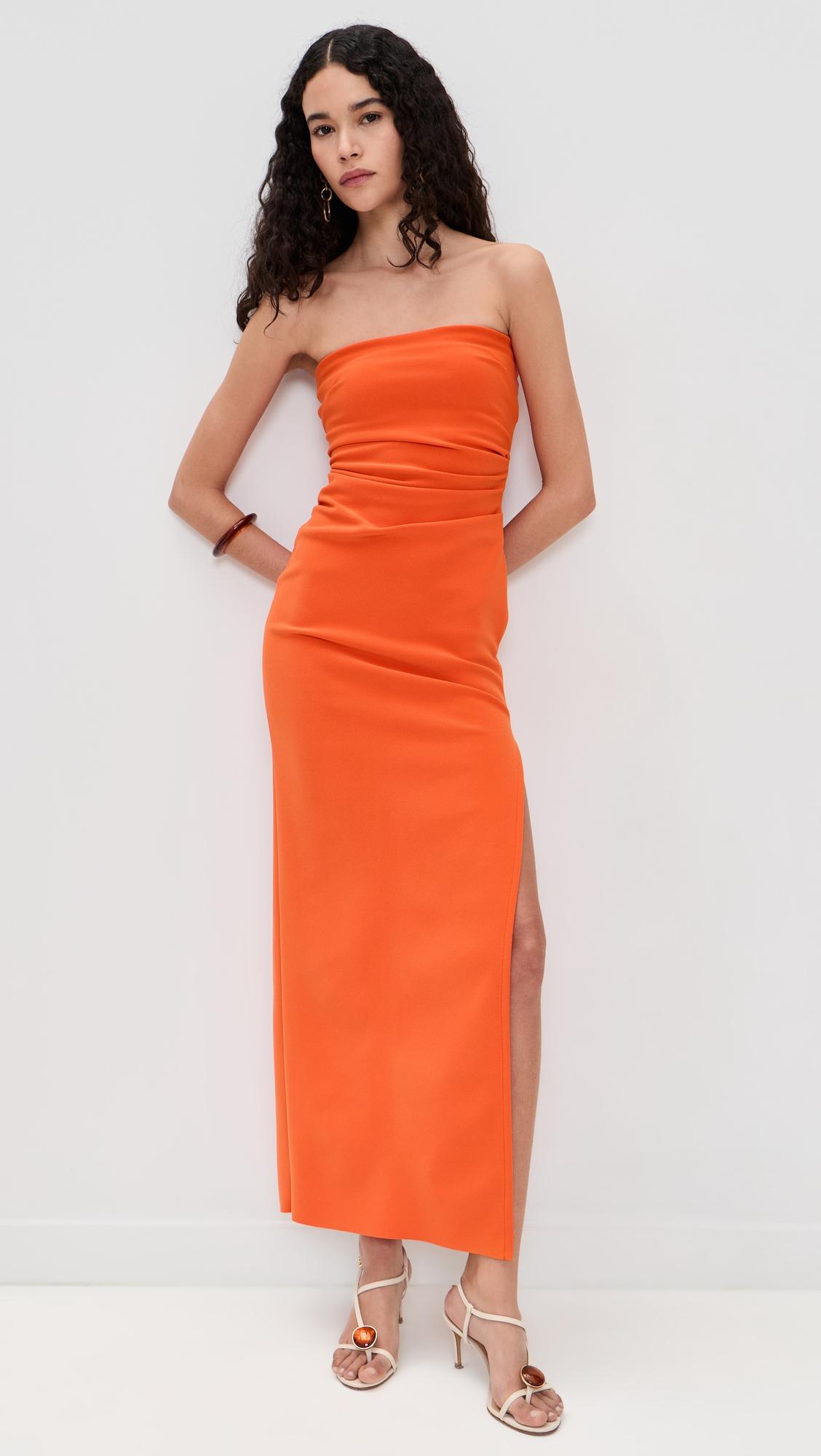 reina strapless maxi dress