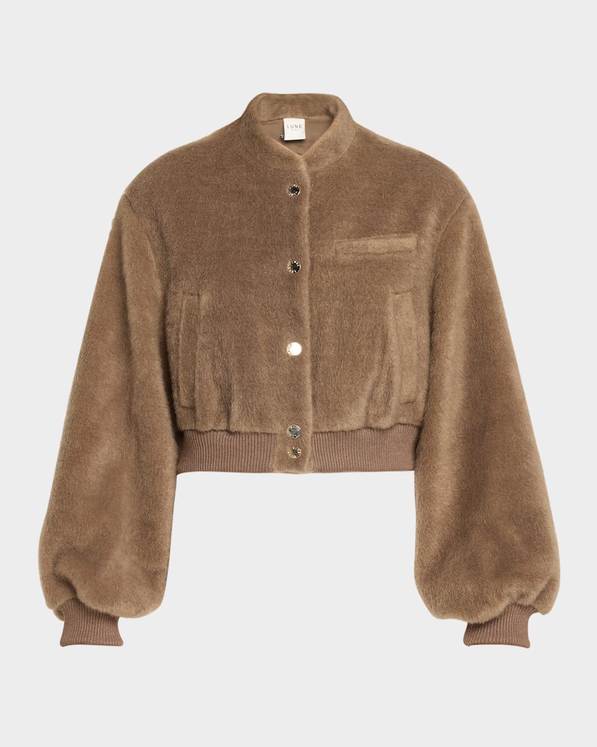 reina vegan mohair bomber jacket