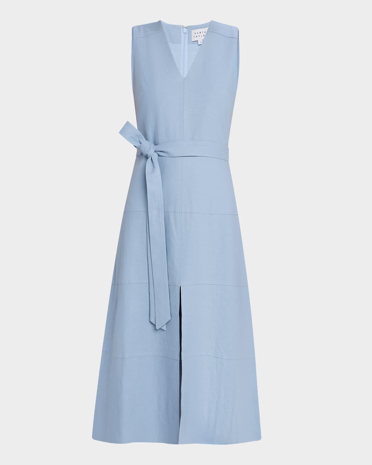 reinella belted a-line midi dress