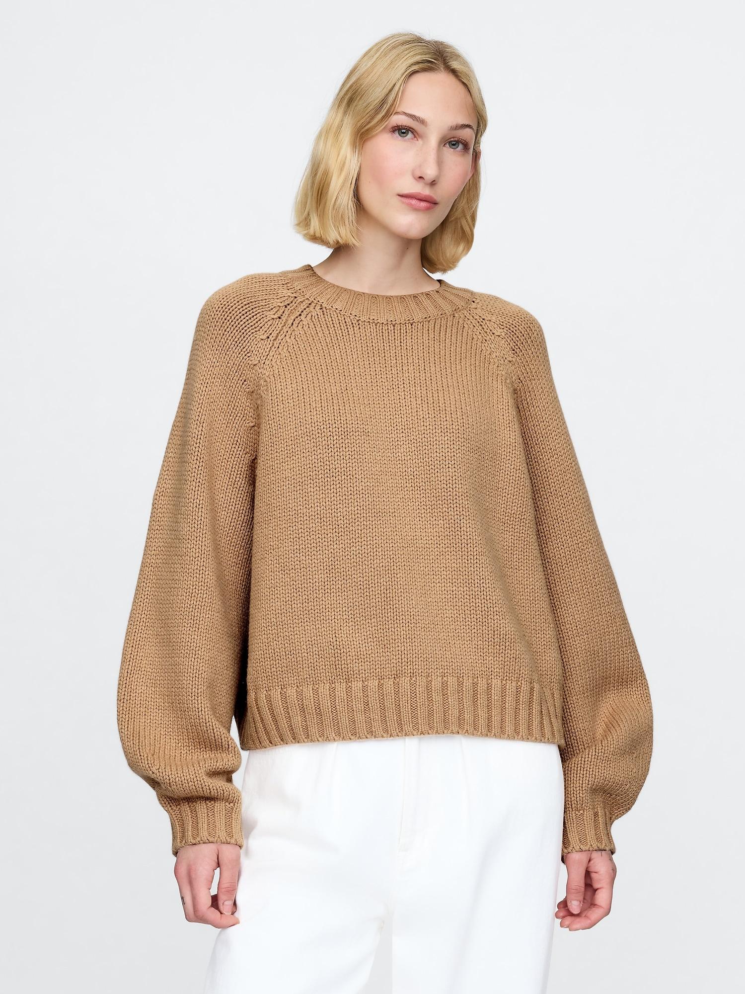 relaxed balloon-sleeve sweater