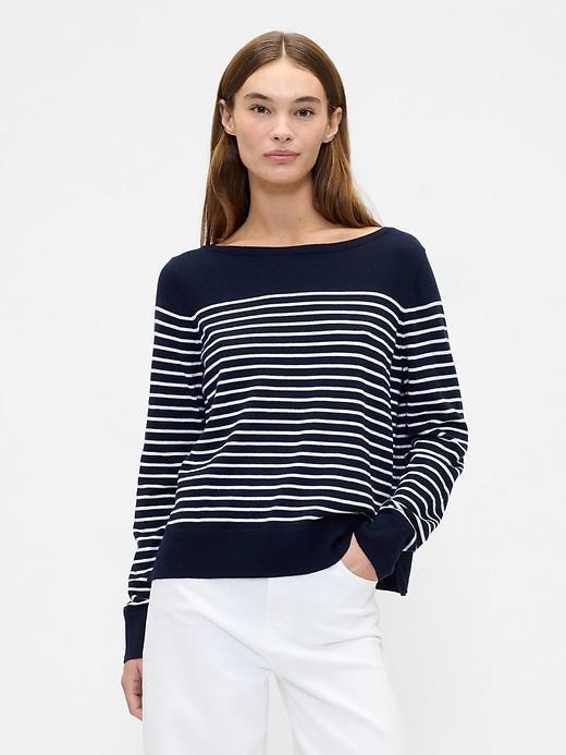 relaxed boatneck sweater