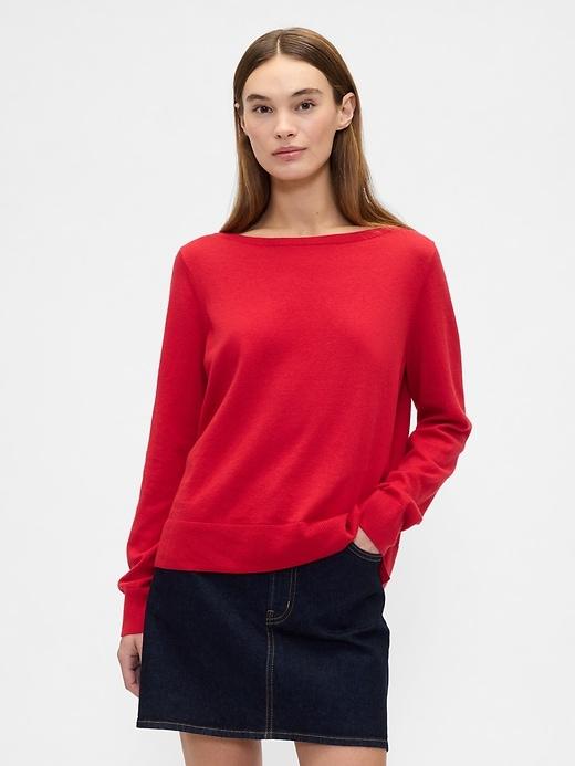 relaxed boatneck sweater
