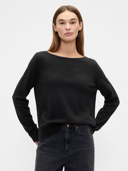 relaxed boatneck sweater