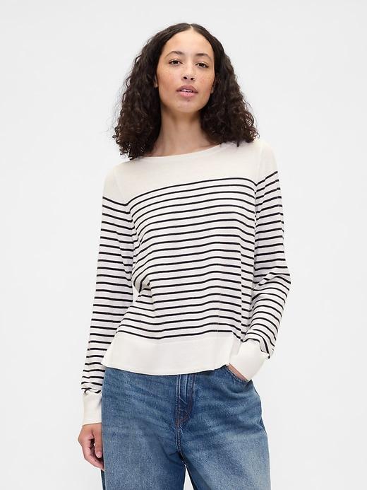 relaxed boatneck sweater