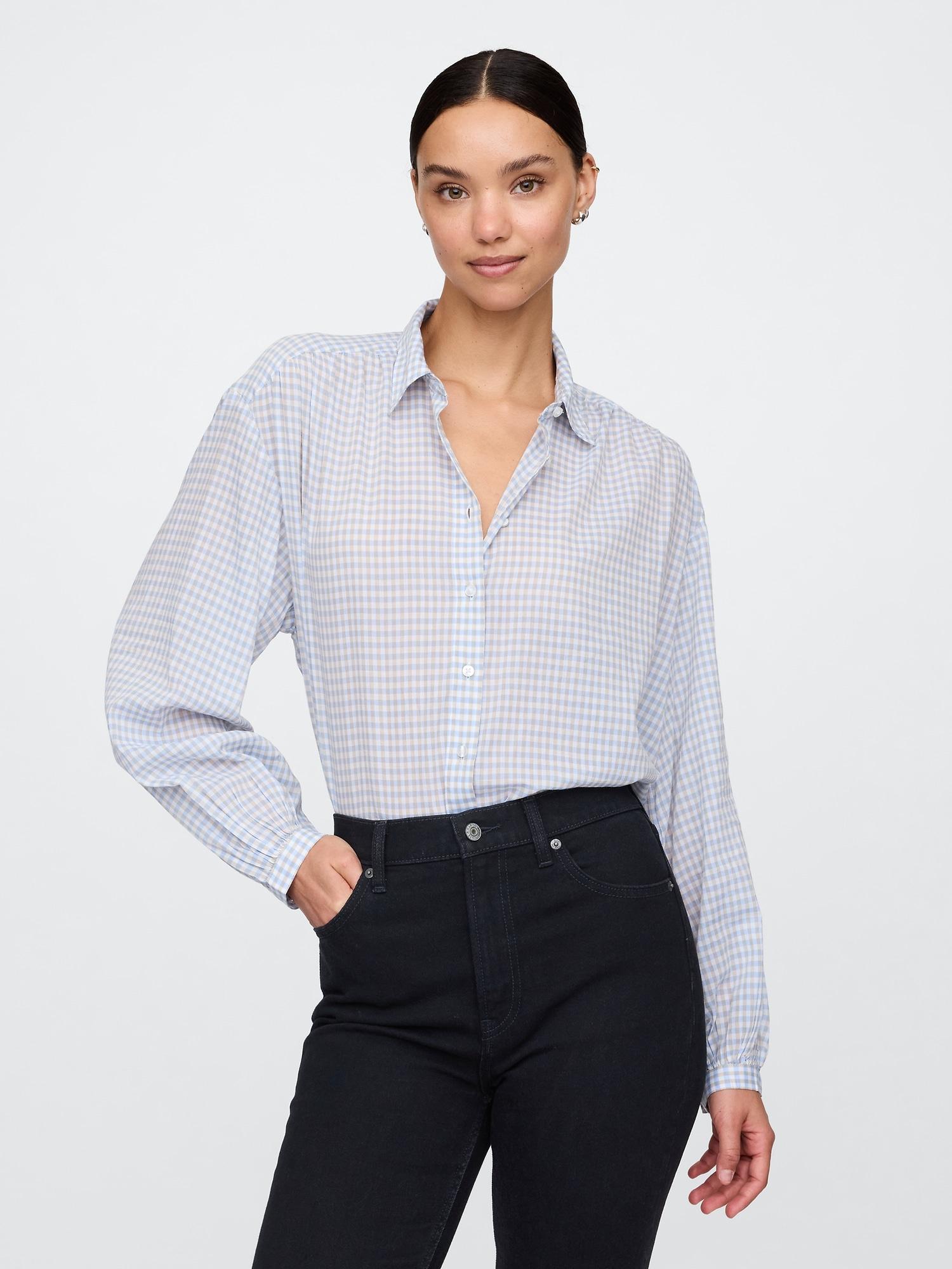 relaxed button-front shirt
