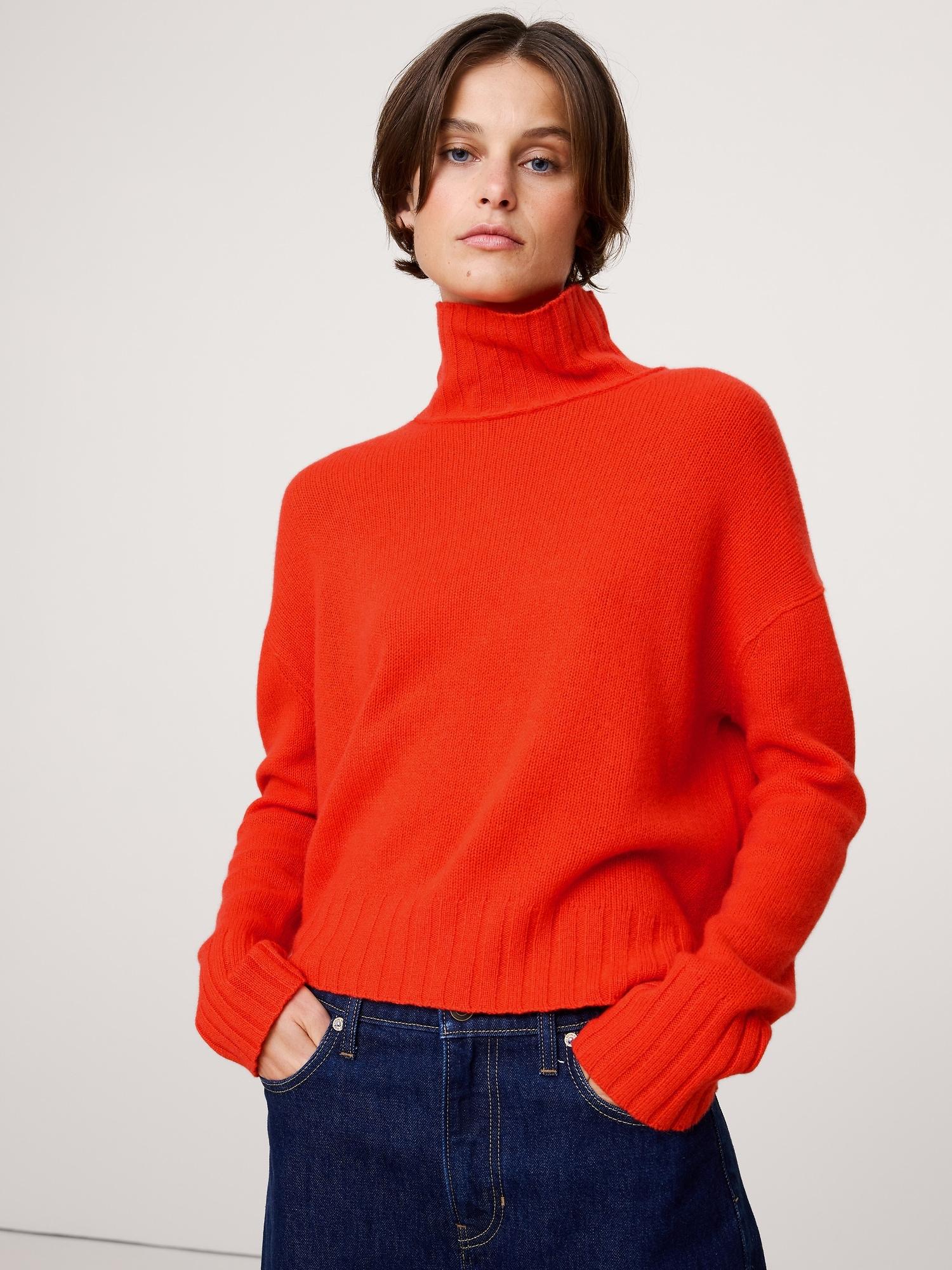 relaxed cashmere turtleneck sweater