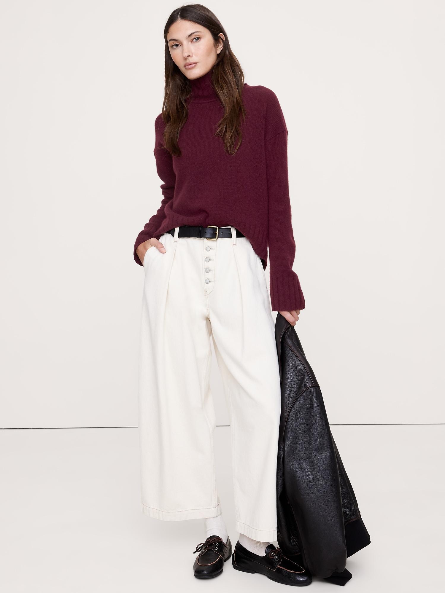 relaxed cashmere turtleneck sweater