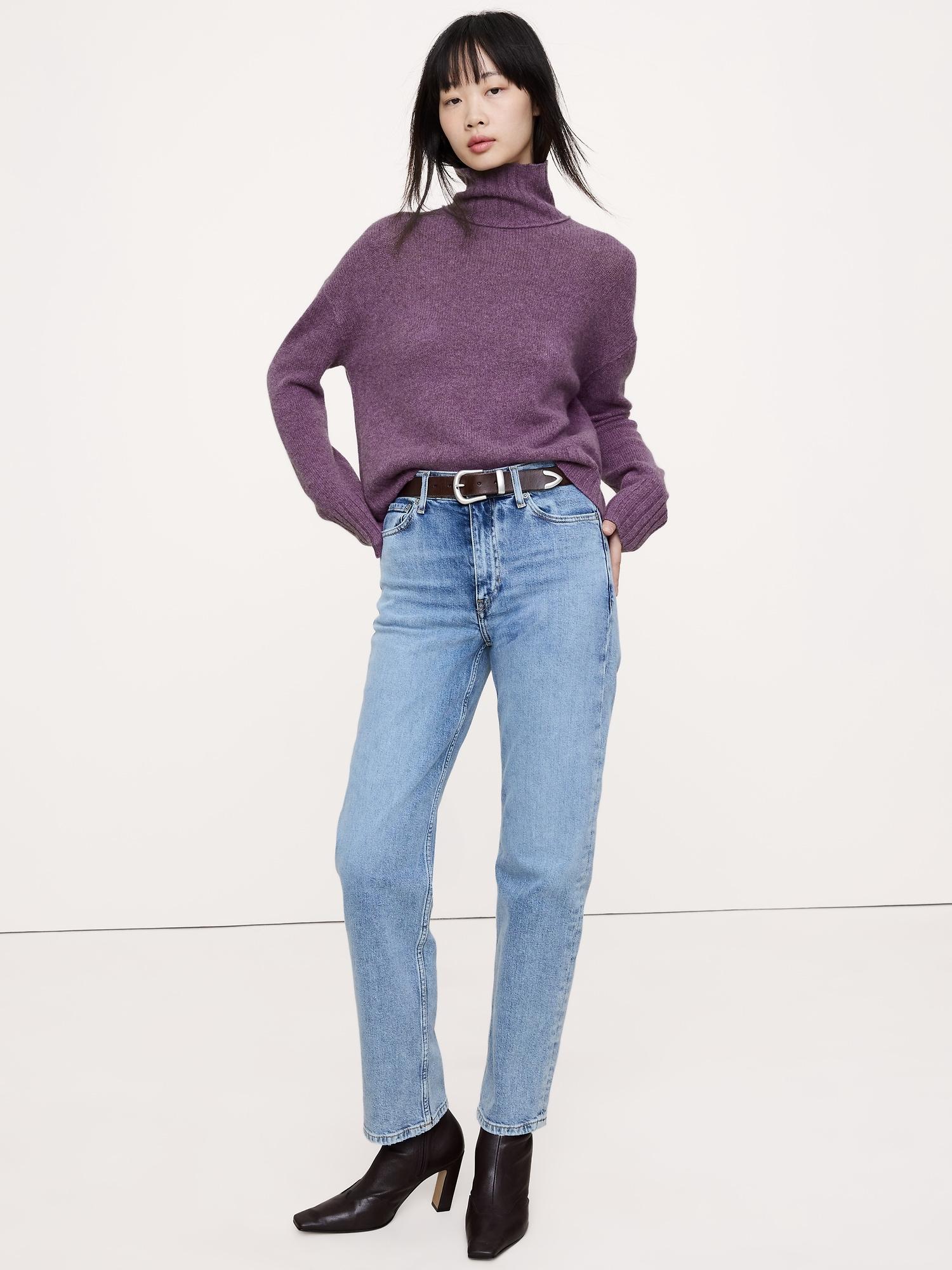 relaxed cashmere turtleneck sweater