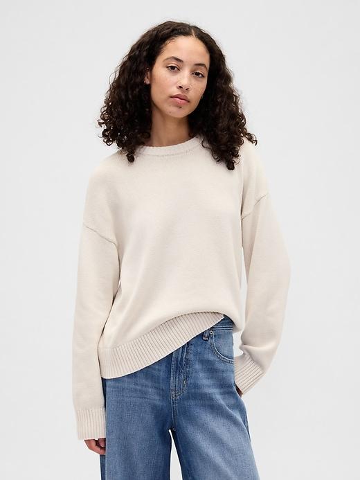 relaxed cotton crewneck sweater