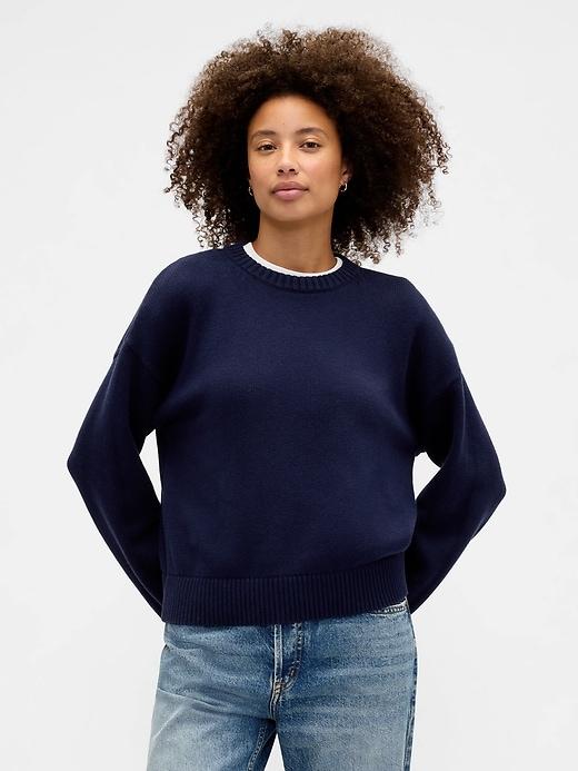 relaxed cotton crewneck sweater