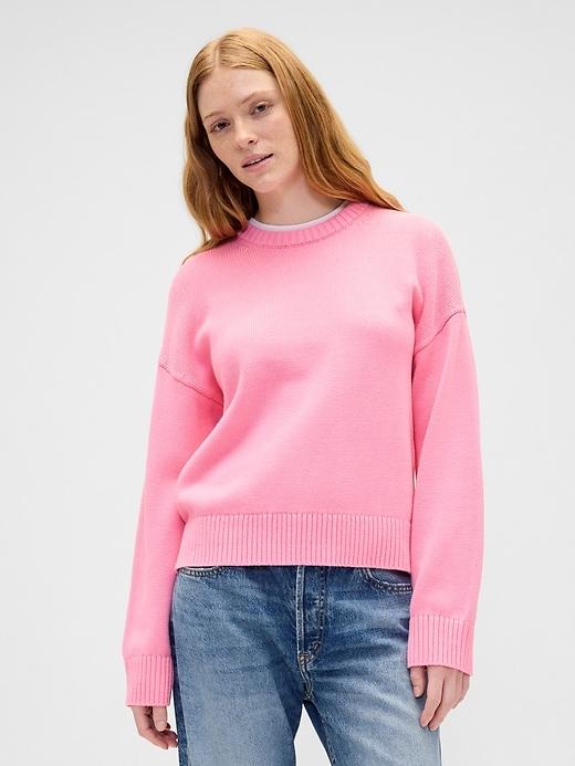 relaxed cotton crewneck sweater