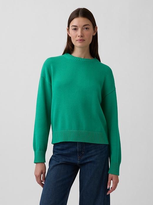 relaxed cotton crewneck sweater