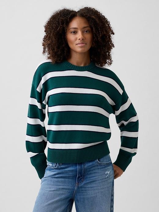 relaxed cotton crewneck sweater