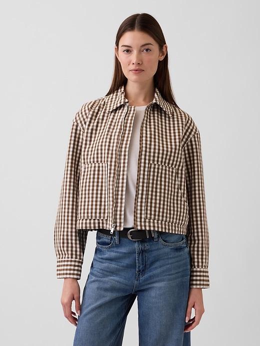 relaxed cropped canvas barn jacket