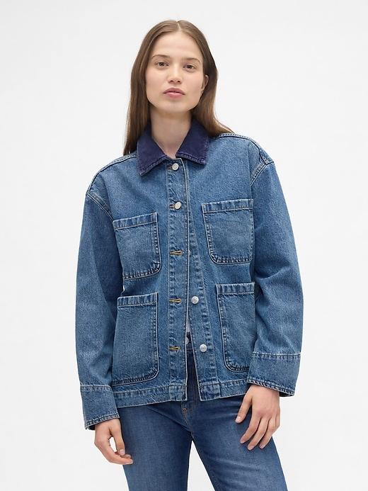 relaxed denim chore jacket