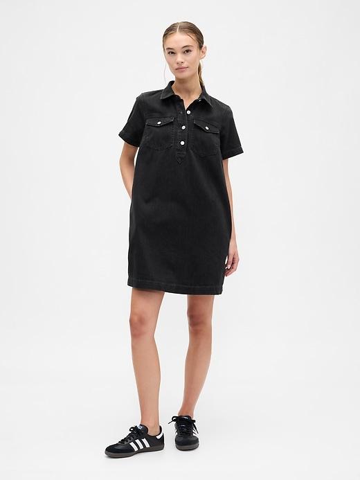 relaxed denim mini dress