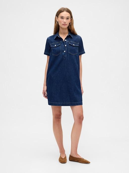 relaxed denim mini dress