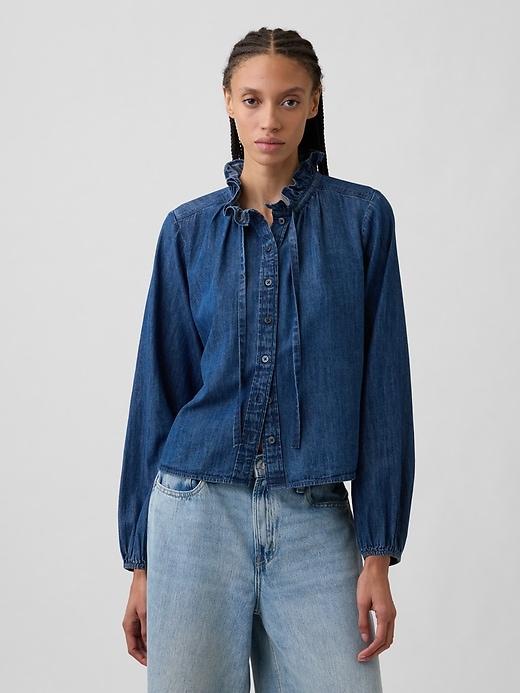 relaxed denim top